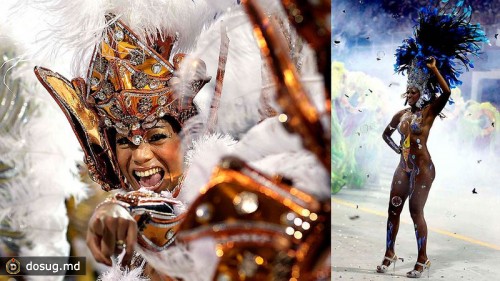 Танцор на параде в рамках карнавала в Сан-Паулу. (Andre Penner/Associated Press)