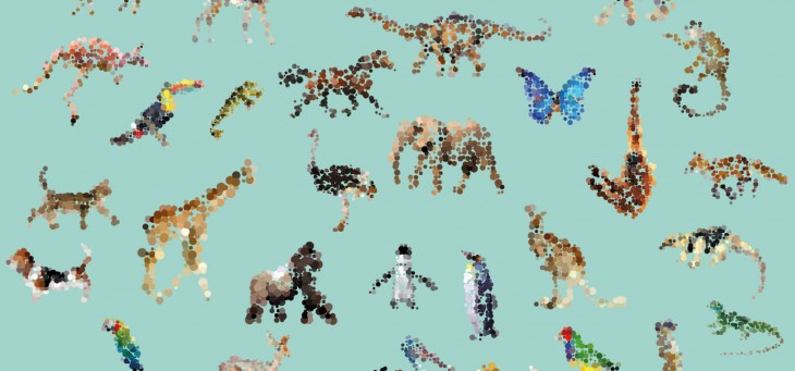 Анимированные картины животных из точек
