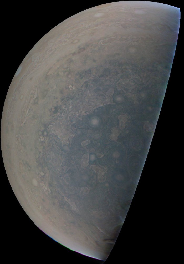 Фото южного полюса Юпитера