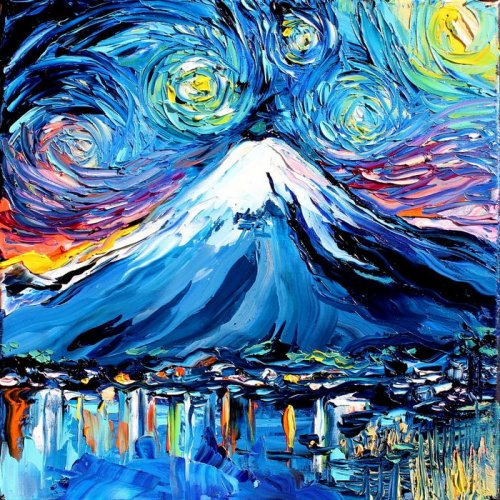 Художница создала серию картин в стиле "Звёздной ночи" Ван Гога