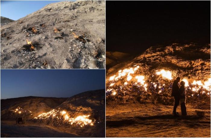 Удивительная вечно горящая "огненная гора" в Иране