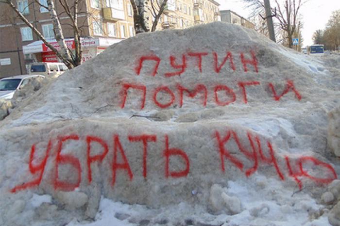 Депутат написал Путину письмо на сугробе