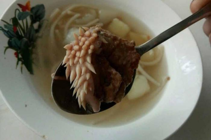Дети нашли в школьном супе мясо с «белыми щупальцами»