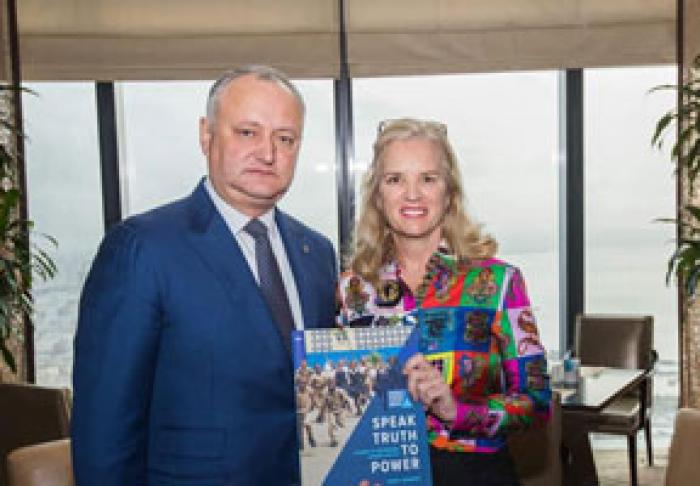 PREŞEDINTELE IGOR DODON A DISCUTAT CU PREȘEDINTA FUNDAȚIEI AMERICANE PENTRU APĂRAREA DREPTURILOR OMULUI DESPRE COOPERARE BILATERALĂ