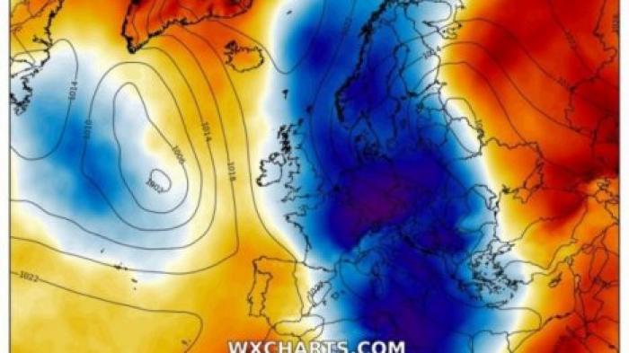 Европу охватит поток холодного арктического воздуха