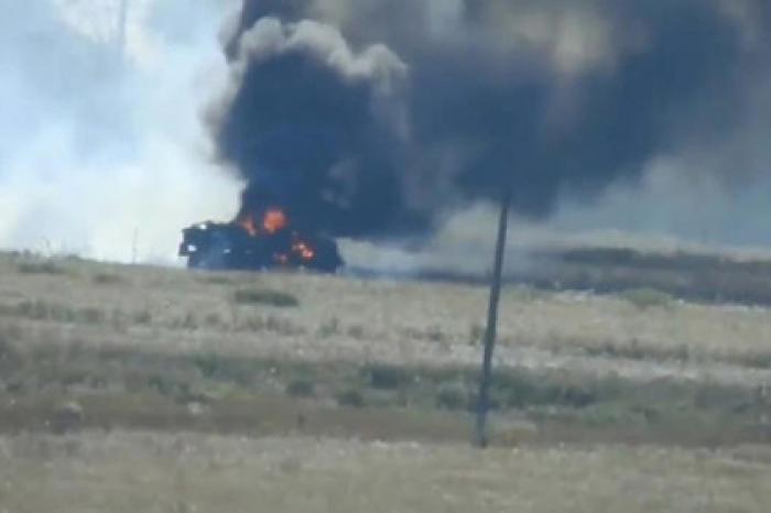 Уничтожение грузовика ВСУ противотанковой ракетой попало на видео