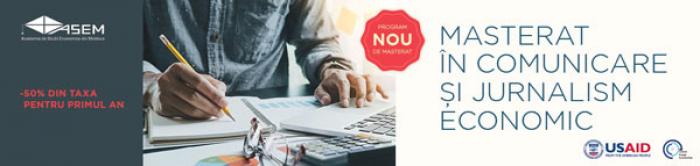 MASTERAT ÎN COMUNICARE ȘI JURNALISM ECONOMIC LA ASEM. FII ÎN PRIMII 15 STUDENȚI CARE VOR BENEFICIA DE 50% REDUCERE A TAXEI DE STUDII ÎN PRIMUL AN