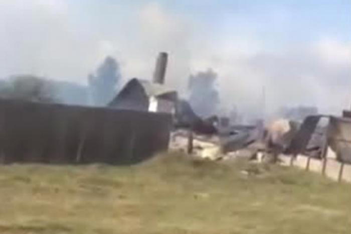 Последствия взрыва на складе боеприпасов показали на видео