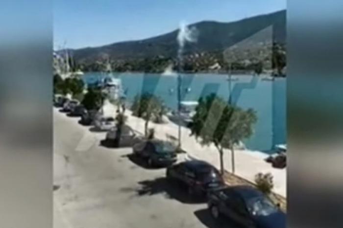 Появилось видео крушения вертолета с россиянами в Греции