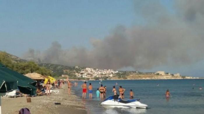 С греческого острова Самос из-за лесных пожаров эвакуировали туристов