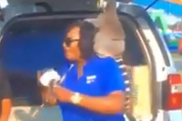 Лемур вскочил на ведущую и лишил ее волос в прямом эфире