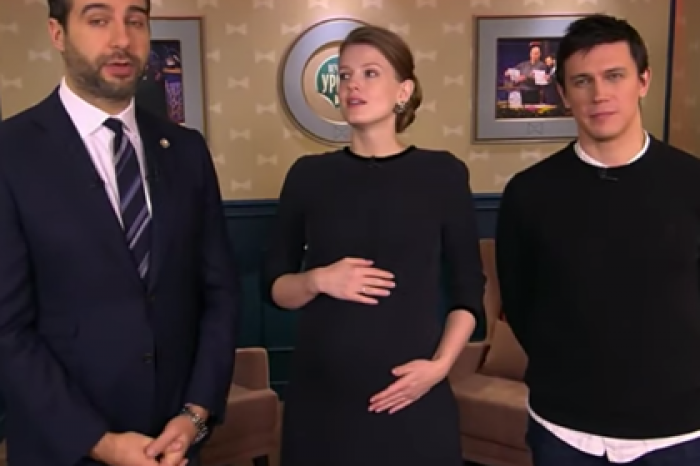 Жена Эрнста пришла к Урганту и расшутилась по поводу своей беременности