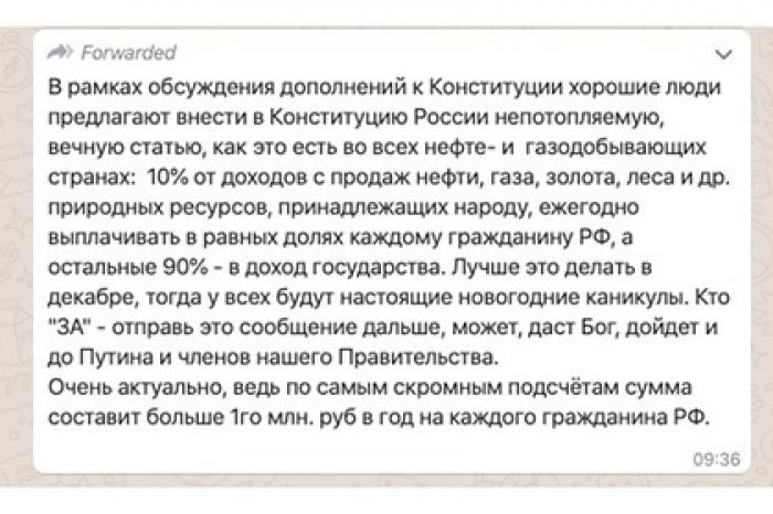 Россиянам предложили заработать помощью несуществующей поправки в Конституцию