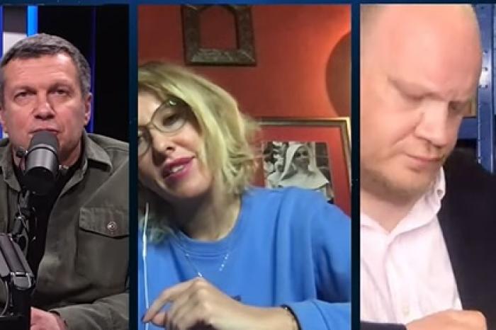 Собчак сбежала с эфира Соловьва во время его ругани с Кашиным