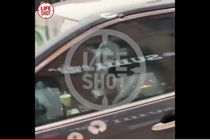 Изрешеченный пулями автомобиль участников перестрелки в Москве показали на видео