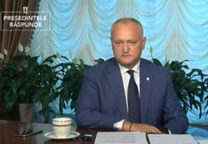 ПРЕЗИДЕНТ ИГОРЬ ДОДОН ЗАЯВИЛ, ЧТО ЕСТЬ ХОРОШИЕ ПРЕДПОСЫЛКИ ДЛЯ УРЕГУЛИРОВАНИЯ ПРИДНЕСТРОВСКОГО КОНФЛИКТА