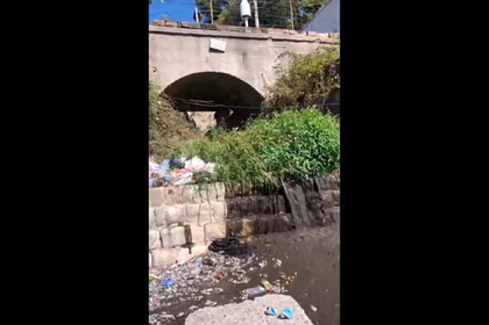 Залитый нечистотами пляж в Сочи сняли на видео