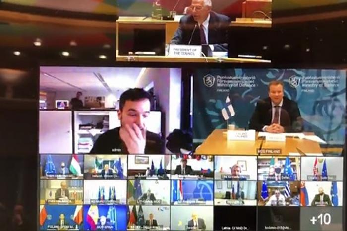 Журналист проник на секретную видеоконференцию министров обороны ЕС и прервал ее