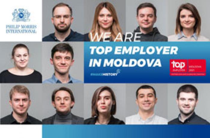 КОМПАНИЯ PHILIP MORRIS СТАЛА «ЛУЧШИМ РАБОТОДАТЕЛЕМ» В МОЛДОВЕ В 2021 ГОДУ