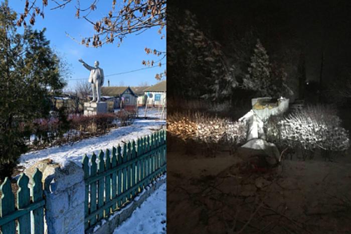 На Украине снесли последний памятник Ленину