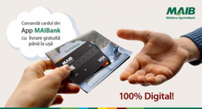 100% ОНЛАЙН! ЗАКАЖИ ПЛАТЕЖНУЮ КАРТУ ЧЕРЕЗ МОБИЛЬНОЕ ПРИЛОЖЕНИЕ MAIBANK С БЕСПЛАТНОЙ ДОСТАВКОЙ НА ДОМ