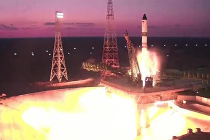 Опубликовано видео пуска ракеты «Союз-2» с кораблем «Прогресс МС-17» с Байконура