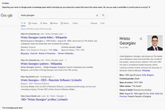 Поисковик случайно превратил мужчину в серийного убийцу