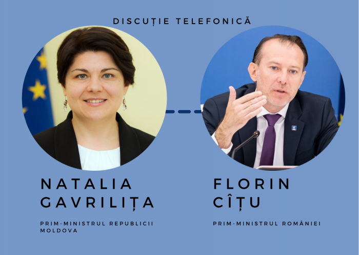 Prim-ministrul Natalia Gavrilița a avut o discuție telefonică cu premierul României, Florin Cîțu