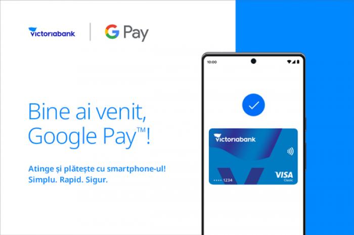 GOOGLE PAY™ DEVINE DISPONIBIL PENTRU DEȚINĂTORII DE CARDURI VICTORIABANK