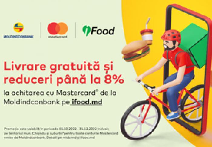 MOLDINDCONBANK, ÎN PARTENERIAT CU MASTERCARD, LE-A PROPUS CLIENŢILOR LIVRARE GRATUITĂ DE ALIMENTE PRIN IFOOD SERVICE