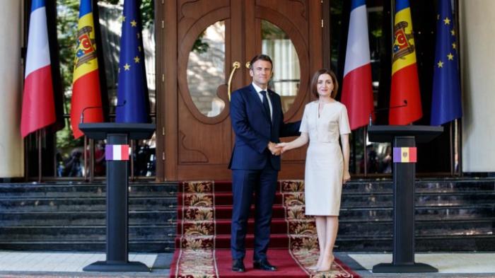 Maia Sandu și Emmanuel Macron, declarații de presă la Paris, la reuniunea Platformei de Sprijin pentru Moldova