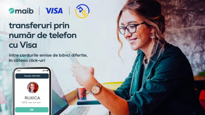 TRANSFER PRIN NUMĂR DE TELEFON CU VISA - UN NOU SERVICIU DE LA MAIB PENTRU A TRIMITE ȘI PRIMI BANI