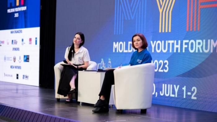 Maia Sandu, la a doua ediție Moldova Youth Forum: Drumul european al Moldovei poate fi construit doar cu implicarea tinerilor