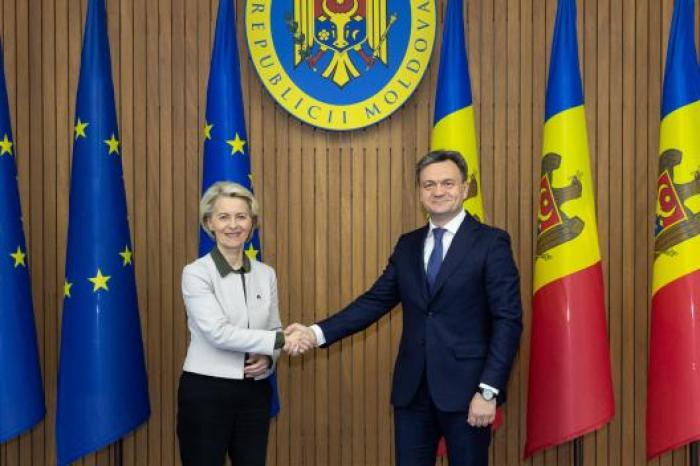 Prim-ministrul Dorin Recean a avut o întrevedere cu președinta Comisiei Europene, Ursula von der Leyen: „Susținem năzuința Republicii Moldova de a merge ferm în familia țărilor europene”