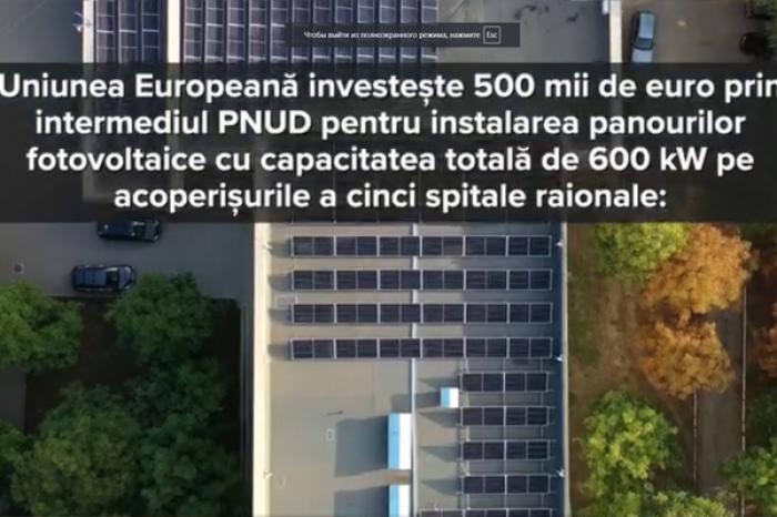 UNIUNEA EUROPEANĂ VA FINANȚA INSTALAREA PANOURILOR FOTOVOLTAICE ÎN CINCI SPITALE RAIONALE