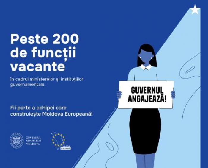 Guvernul angajează: Peste 200 de funcții vacante în cadrul instituțiilor publice