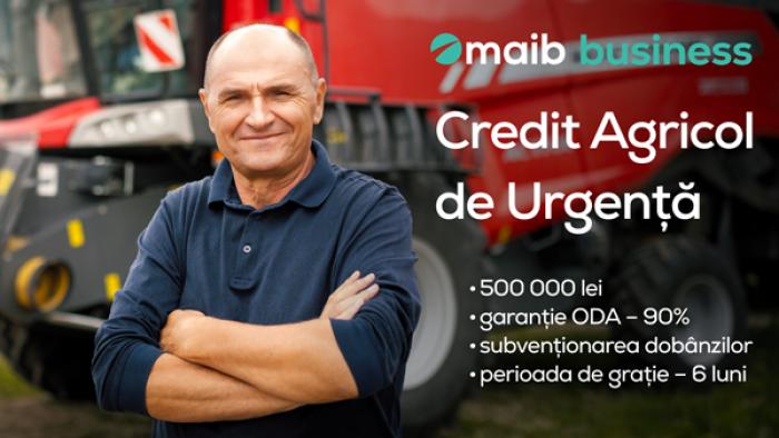 Creditul Agricol de Urgență pentru IMM-uri – disponibil la maib