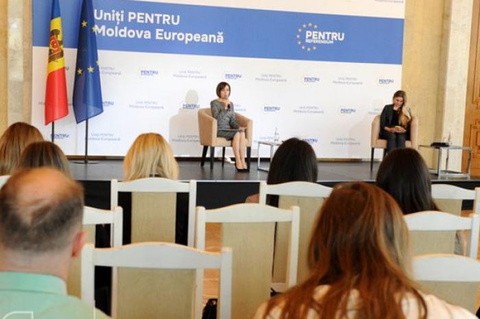 MAIA SANDU: CEI CARE VOR ÎNDEMNA CETĂȚENII LA VOT CONTRA INTEGRĂRII EUROPENE SUNT ÎMPOTRIVA MENȚINERII PĂCII