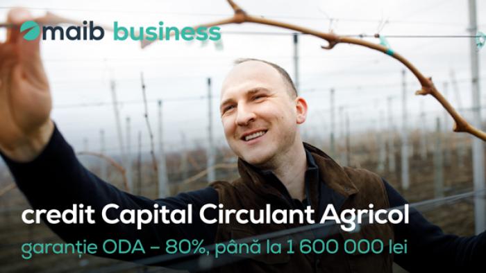 MAIB SE ALĂTURĂ INIȚIATIVEI GUVERNAMENTALE DE SPRIJIN PENTRU AGRICULTORI PRIN NOUL PRODUS - CREDITUL CAPITAL CIRCULANT AGRICOL