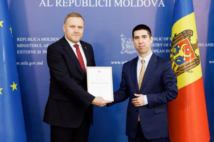 AMBASADORUL UCRAINEI ÎN MOLDOVA, MARKO ȘEVCENKO, DECORAT CU MEDALIA DE RANGUL I „PENTRU MERITE DIPLOMATICE”