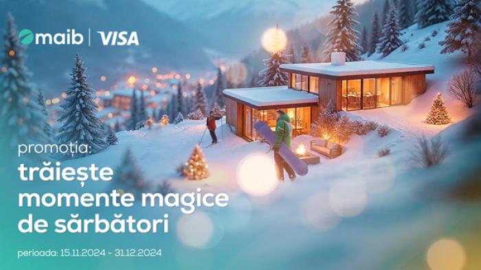 Trăiește magia sărbătorilor cu maib și Visa! Câștigă premii și transformă-ți sărbătorile de iarnă din acest an în experiențe de neuitat