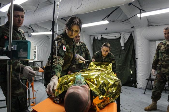 ​ВОЕННЫЕ МЕДИКИ ПРОВЕЛИ УЧЕНИЯ ПО РАЗВЕРТЫВАНИЮ ПОЛЕВОГО ГОСПИТАЛЯ