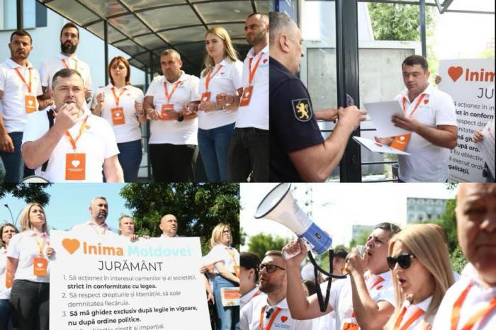 Comisariatul Ciocana „blocat”: INIMA MOLDOVEI a cerut poliției să slujească poporul, nu PAS