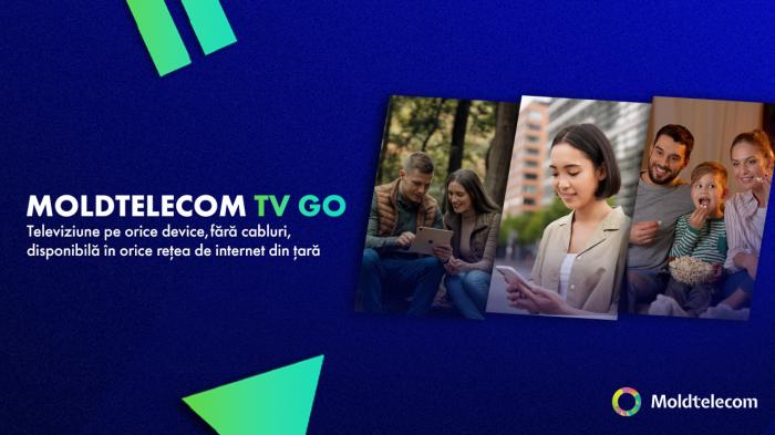 Moldtelecom lansează TV GO – Televiziunea digitală, interactivă și fără contracte, accesibilă oriunde și oricând.