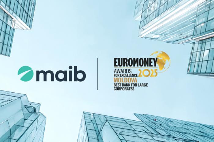 ​EUROMONEY RECUNOAȘTE MAIB DREPT „CEA MAI BUNĂ BANCĂ DIN MOLDOVA PENTRU CLIENȚII CORPORATIVI”