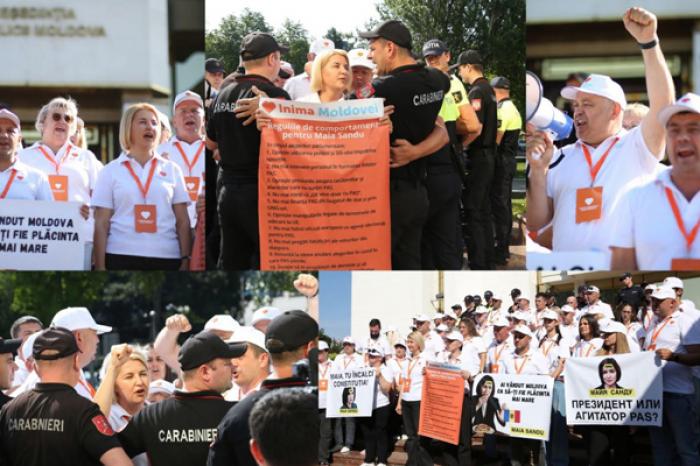 «Отставка Санду неизбежна»: Акция INIMA MOLDOVEI против вмешательства президента в парламентские выборы