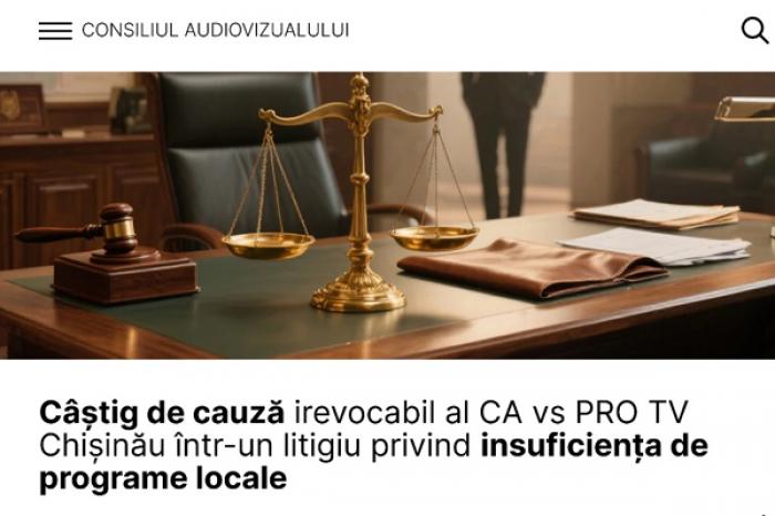 CONSILIUL AUDIOVIZUALULUI A CÂȘTIGAT UN PROCES ÎMPOTRIVA POSTULUI PRO TV