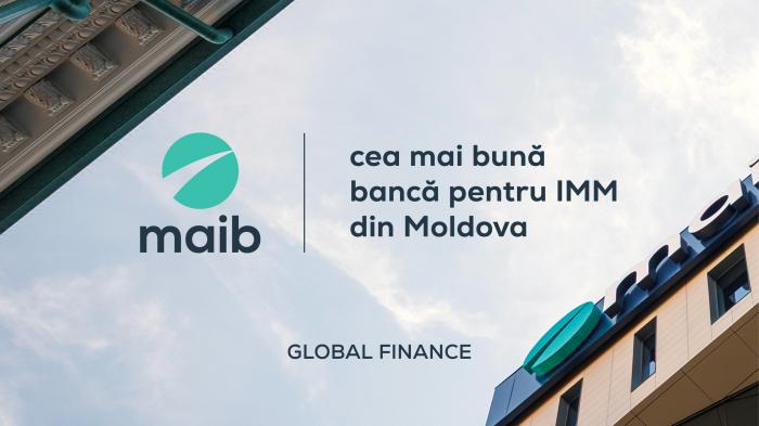 ​Maib - desemnată „Cea mai bună bancă din Moldova pentru IMM-uri” de Global Finance