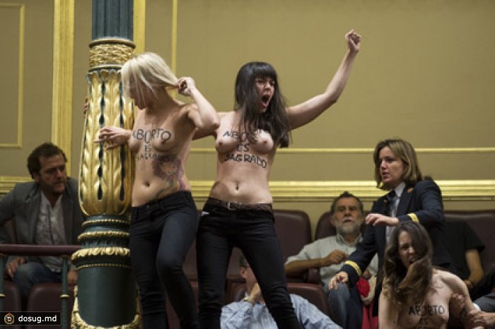 Активистки FEMEN сорвали аплодисменты в испанском парламенте