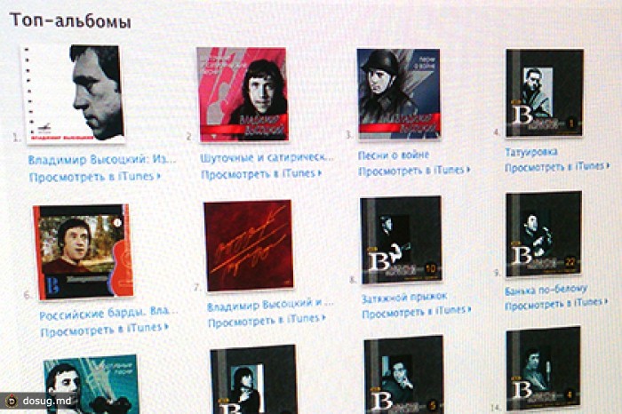 Альбом Высоцкого попал в чарты российского iTunes